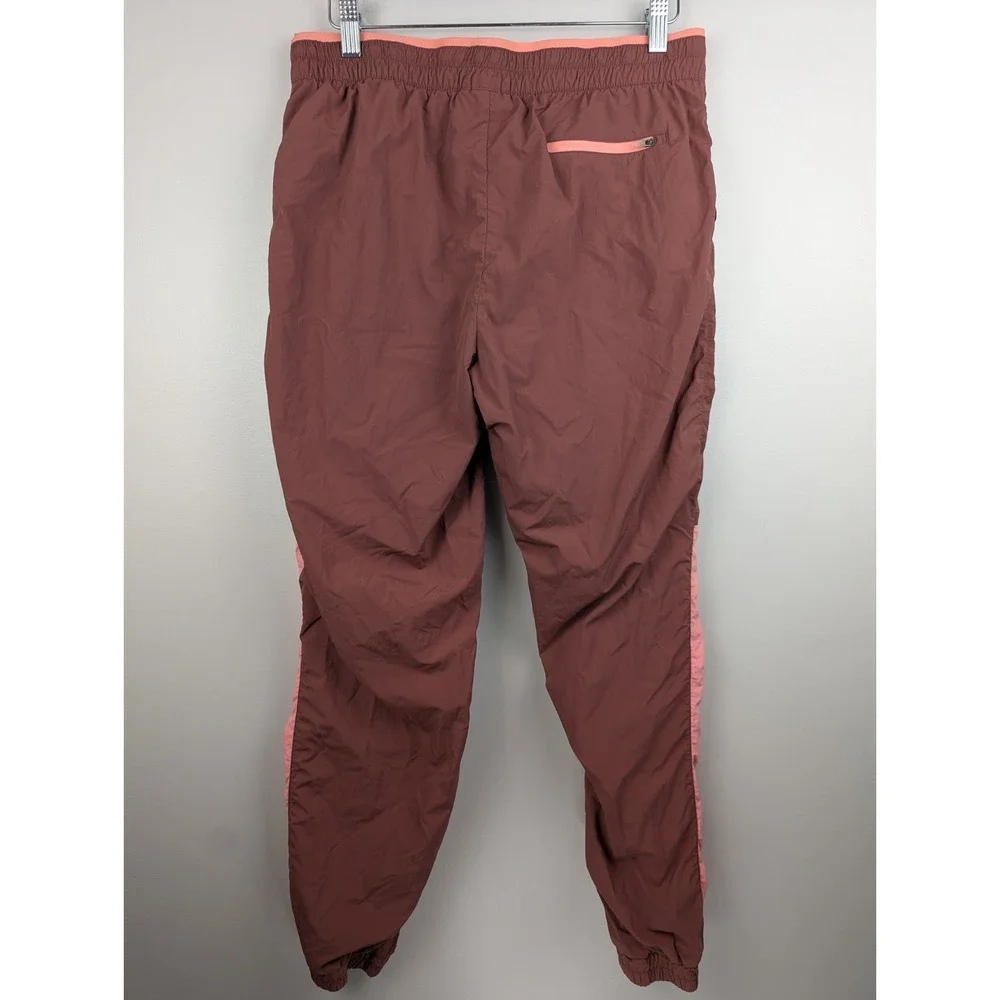 REEBOK Women's Maroon Pink Joggers M Elastic Ankle Pockets Drawstring Mesh Lined